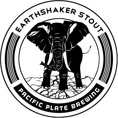 logo for Pacific Plate Brewing's Earthshaker Stout